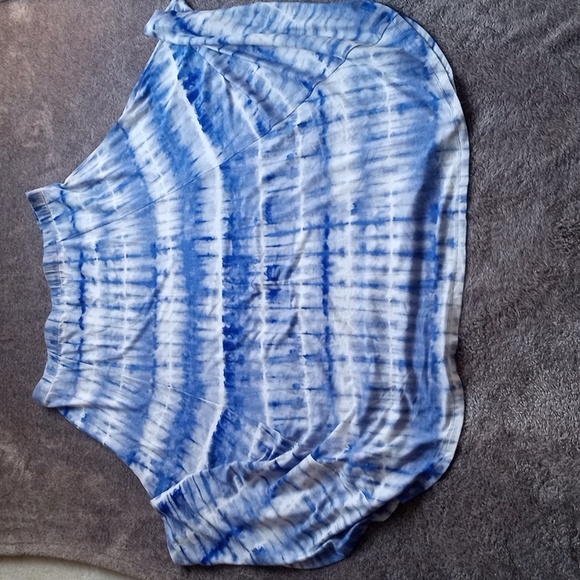 Chico's blue and white tie dye circle hi low skirt size 2=L/12 - Picture 9 of 10